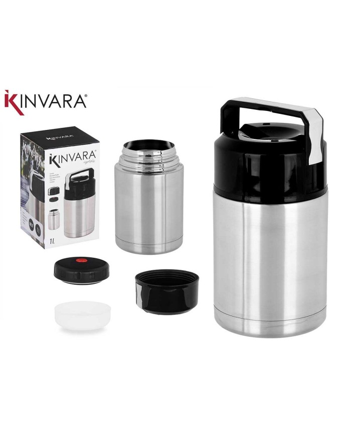 Thermos per Alimenti Kinvara Acero Nero Metallo polipropilene 1 L 11,5 x 19,5 x 11,5 cm Thermos per Alimenti Kinvara Acero Nero Metallo polipropilene 1 L 11,5 x 19,5 x 11,5 cm