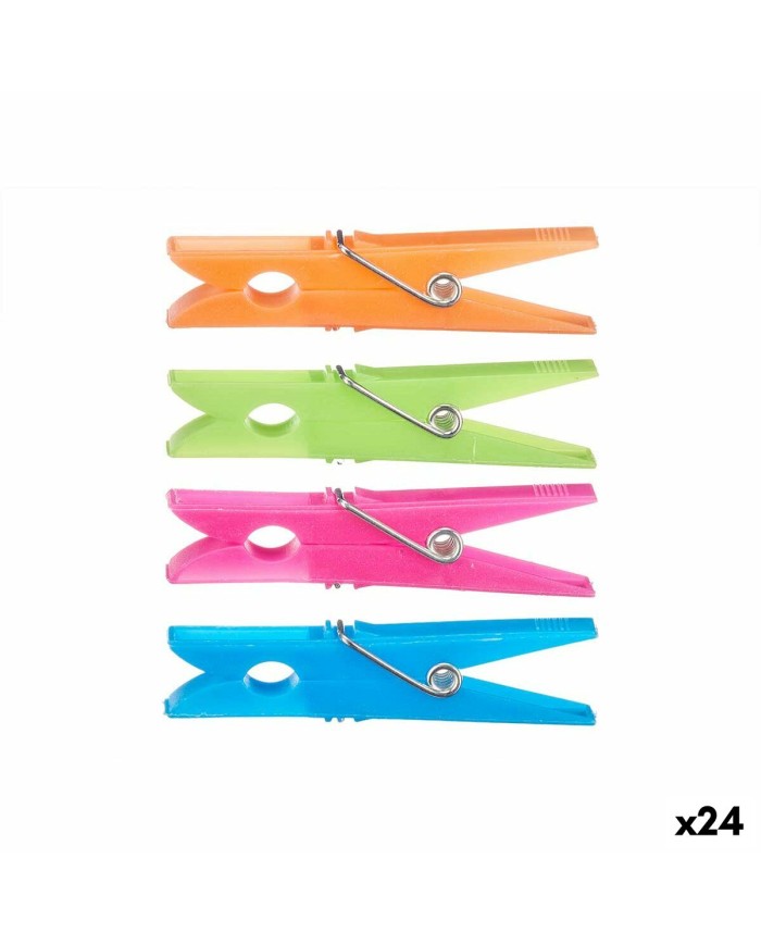 Mollette per Panni Multicolore Plastica 24 Pezzi Set (24 Unità)
