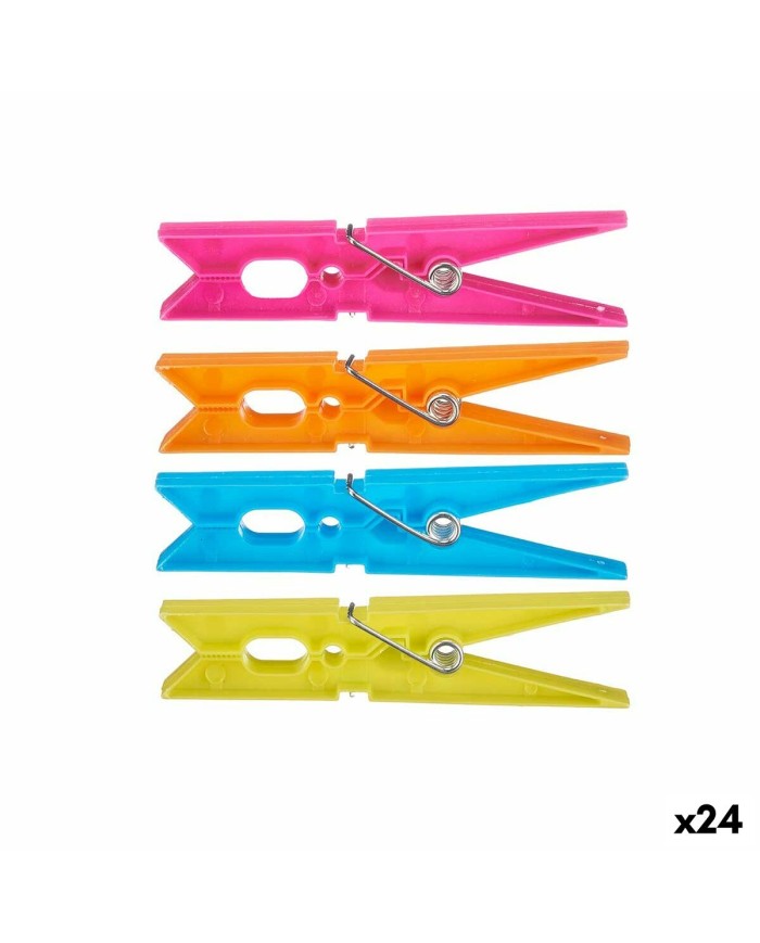 Mollette per Panni Multicolore Plastica 24 Pezzi Set (24 Unità)