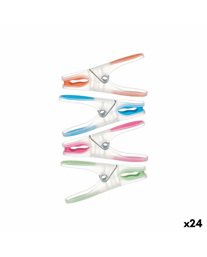 Mollette per Panni Multicolore Silicone Plastica 20 Pezzi Set (24 Unità)
