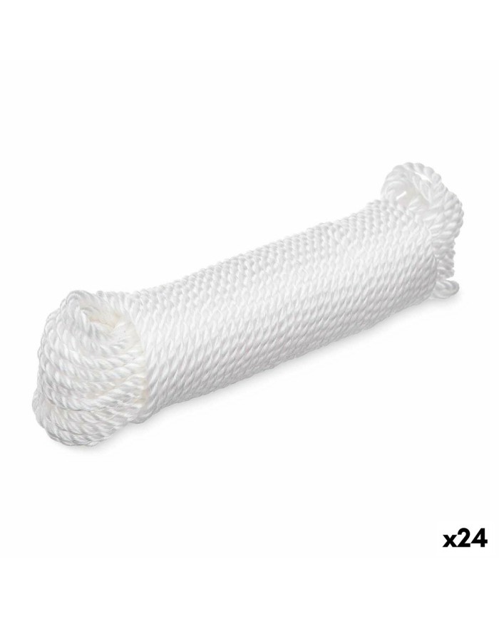 Corda per Stendere Bianco Plastica 20 m (24 Unità) Corda per Stendere Bianco Plastica 20 m (24 Unità)