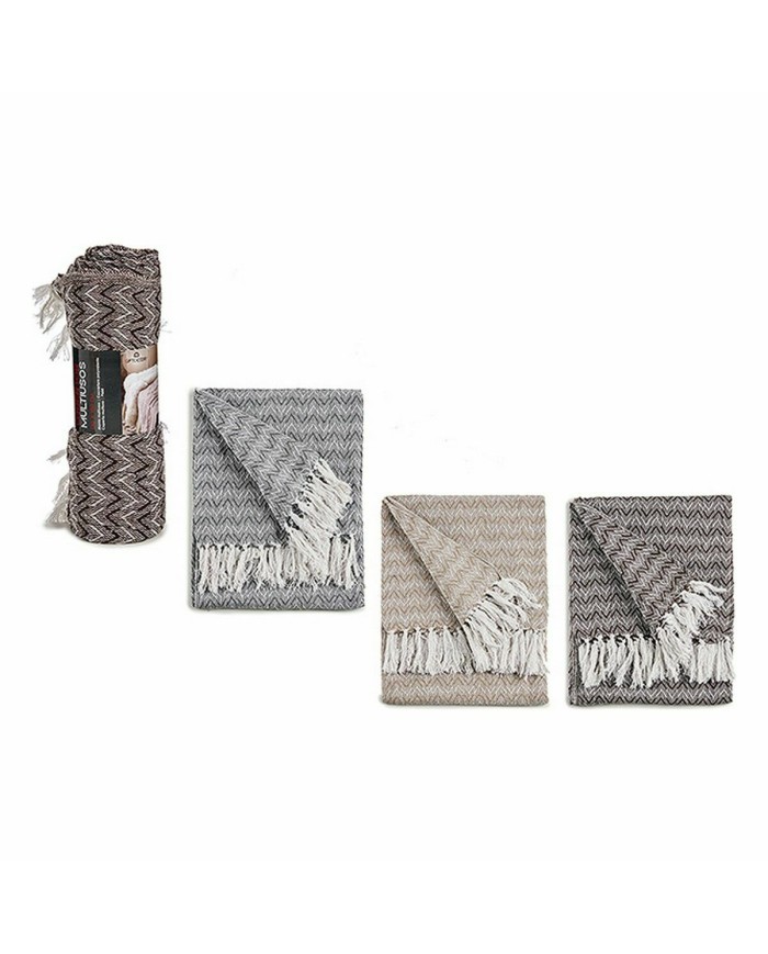 Copridivano ITEM NO.25 PLAIDS Marrone Grigio Naturale 160 x 130 cm Spiga (12 Unità)
