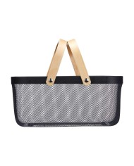 Cestino Multiuso Kinvara 1031 Nero Legno Metallo 42,5 x 18 x 26,5 cm (6 Unità)