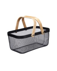 Cestino Multiuso Kinvara 1031 Nero Legno Metallo 42,5 x 18 x 26,5 cm (6 Unità)
