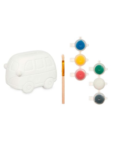 Salvadanaio da Dipingere Pincello BS2207 Bianco 12,4 x 8,6 x 9,9 cm Furgone (12 Unità)