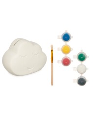 Salvadanaio da Dipingere Pincello BS2661 Bianco 12,3 x 9,4 x 9 cm Nuvole (12 Unità)