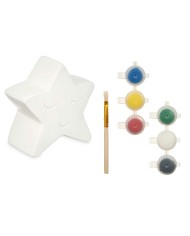 Salvadanaio da Dipingere Pincello 76642 Bianco 12,8 x 12,6 x 8,2 cm Stella (12 Unità)