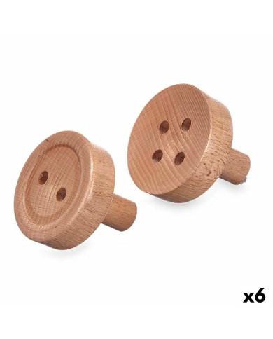 Grucce Marrone Legno Tasti Set 2 Pezzi (6 Unità) Grucce Marrone Legno Tasti Set 2 Pezzi (6 Unità)