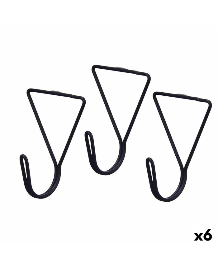 Grucce Nero Metallo Triangolare Set 3 Pezzi (6 Unità)