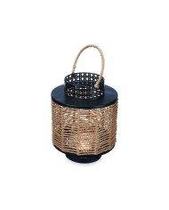 Lanterna Nero Metallo 17 x 23 x 17 cm (4 Unità) Rattan Lanterna Nero Metallo 17 x 23 x 17 cm (4 Unità) Rattan