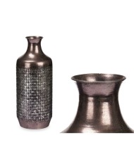 Vaso Argentato Metallo 16 x 42 x 16 cm (4 Unità) Con rilievo Vaso Argentato Metallo 16 x 42 x 16 cm (4 Unità) Con rilievo