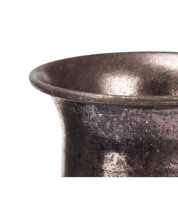 Vaso Argentato Metallo 14 x 46 x 14 cm (4 Unità) Con rilievo Vaso Argentato Metallo 14 x 46 x 14 cm (4 Unità) Con rilievo