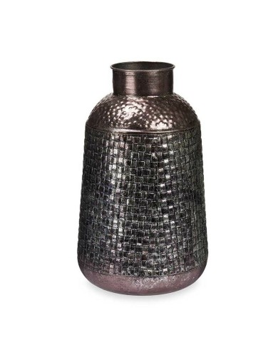 Vaso Argentato Metallo 22,5 x 39,5 x 22,5 cm (4 Unità) Con rilievo Vaso Argentato Metallo 22,5 x 39,5 x 22,5 cm (4 Unità) Con rilievo