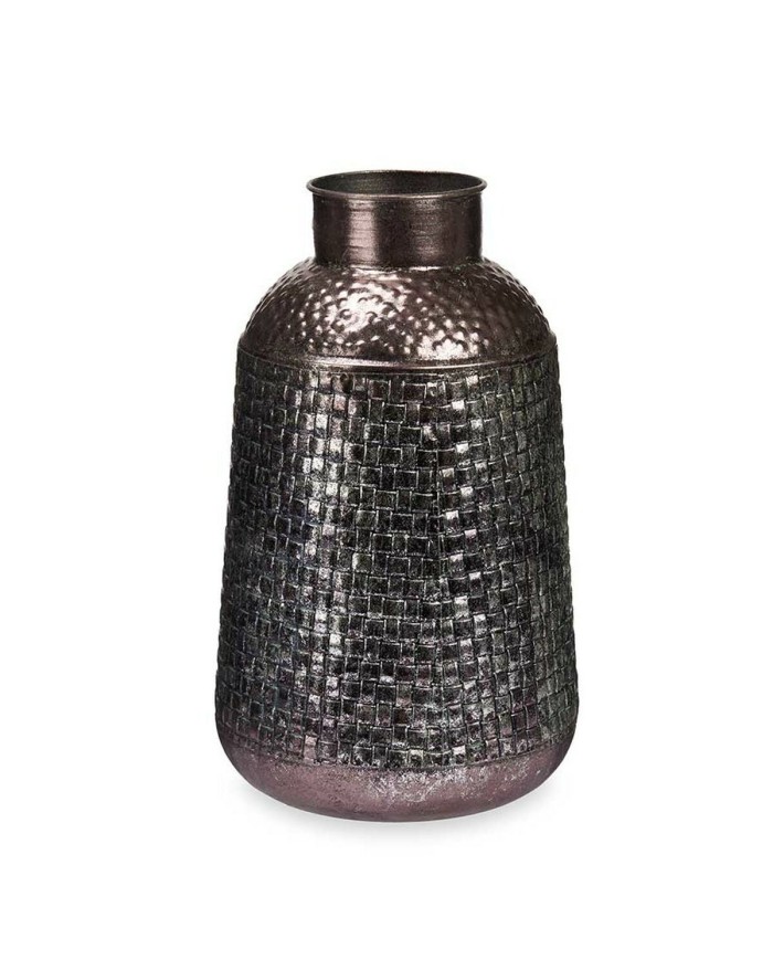 Vaso Argentato Metallo 22,5 x 39,5 x 22,5 cm (4 Unità) Con rilievo Vaso Argentato Metallo 22,5 x 39,5 x 22,5 cm (4 Unità) Con rilievo