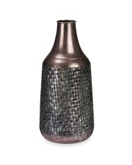 Vaso Argentato Metallo 21 x 44 x 21 cm (4 Unità) Con rilievo Vaso Argentato Metallo 21 x 44 x 21 cm (4 Unità) Con rilievo