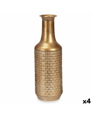 Vaso Dorato Metallo 16 x 42 x 16 cm (4 Unità) Con rilievo Vaso Dorato Metallo 16 x 42 x 16 cm (4 Unità) Con rilievo