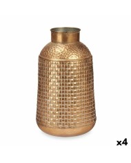 Vaso Dorato Metallo 21 x 44 x 21 cm (4 Unità) Con rilievo Vaso Dorato Metallo 21 x 44 x 21 cm (4 Unità) Con rilievo