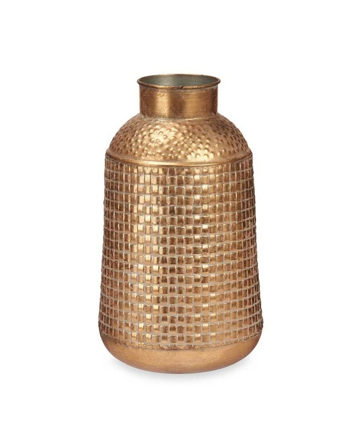 Vaso Dorato Metallo 22,5 x 39,5 x 22,5 cm (4 Unità) Con rilievo Vaso Dorato Metallo 22,5 x 39,5 x 22,5 cm (4 Unità) Con rilievo