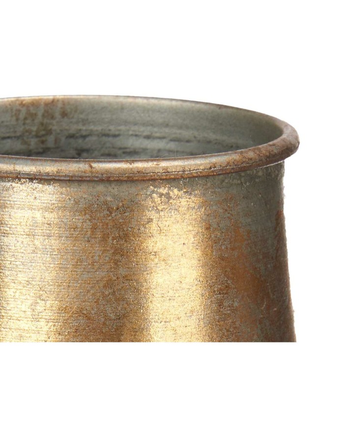 Vaso Dorato Metallo 21 x 44 x 21 cm (4 Unità) Con rilievo Vaso Dorato Metallo 21 x 44 x 21 cm (4 Unità) Con rilievo