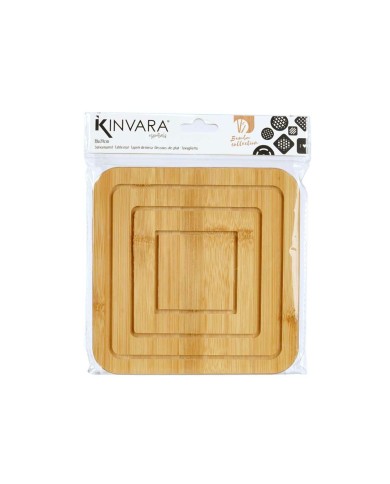 Sottopentola Kinvara 896 Naturale Bambù Quadrato 19 x 1 x 19 cm (24 Unità)