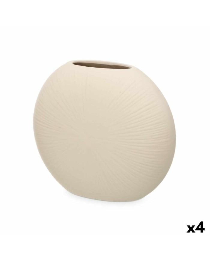 Vaso Beige Ceramica 29 x 26 x 11 cm (4 Unità) Circolare