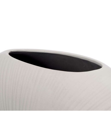 Vaso Grigio Ceramica 36 x 34 x 16 cm (2 Unità) Circolare Vaso Grigio Ceramica 36 x 34 x 16 cm (2 Unità) Circolare