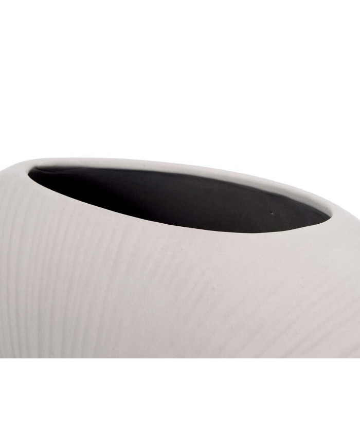 Vaso Grigio Ceramica 36 x 34 x 16 cm (2 Unità) Circolare Vaso Grigio Ceramica 36 x 34 x 16 cm (2 Unità) Circolare