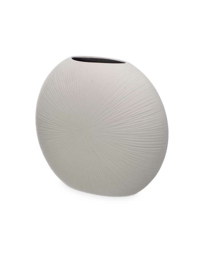 Vaso Grigio Ceramica 36 x 34 x 16 cm (2 Unità) Circolare Vaso Grigio Ceramica 36 x 34 x 16 cm (2 Unità) Circolare