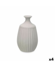 Vaso Beige Ceramica 21 x 39 x 21 cm (2 Unità) Righe Vaso Beige Ceramica 21 x 39 x 21 cm (2 Unità) Righe