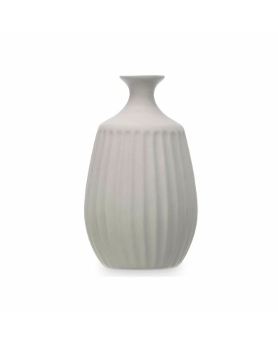 Vaso Grigio Ceramica 19 x 31 x 19 cm (4 Unità) Righe Vaso Grigio Ceramica 19 x 31 x 19 cm (4 Unità) Righe