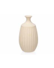 Vaso Beige Ceramica 21 x 39 x 21 cm (2 Unità) Righe Vaso Beige Ceramica 21 x 39 x 21 cm (2 Unità) Righe
