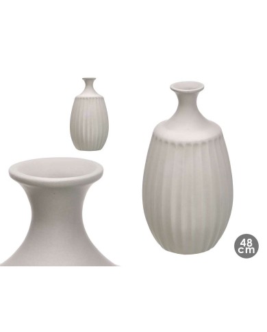 Vaso Grigio Ceramica 27 x 48 x 27 cm Vaso Grigio Ceramica 27 x 48 x 27 cm