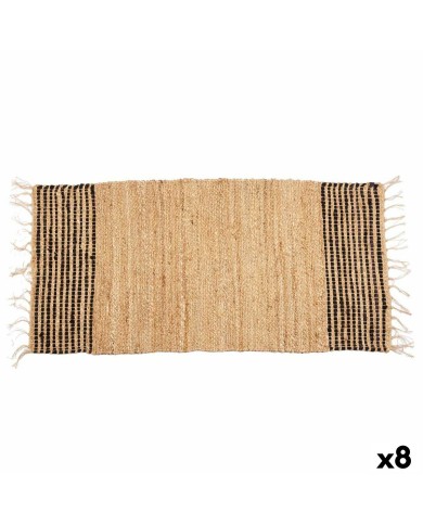 Tappeto Nero Naturale Righe 70 x 1 x 140 cm (8 Unità) Tappeto Nero Naturale Righe 70 x 1 x 140 cm (8 Unità)