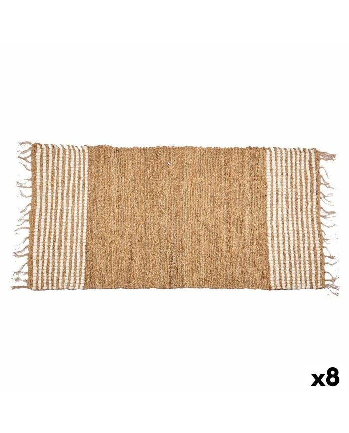 Tappeto Nero Naturale Righe 70 x 1 x 140 cm (8 Unità)