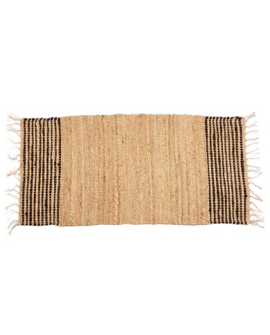 Tappeto Nero Naturale Righe 70 x 1 x 140 cm (8 Unità) Tappeto Nero Naturale Righe 70 x 1 x 140 cm (8 Unità)