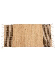 Tappeto Nero Naturale Righe 70 x 1 x 140 cm (8 Unità)