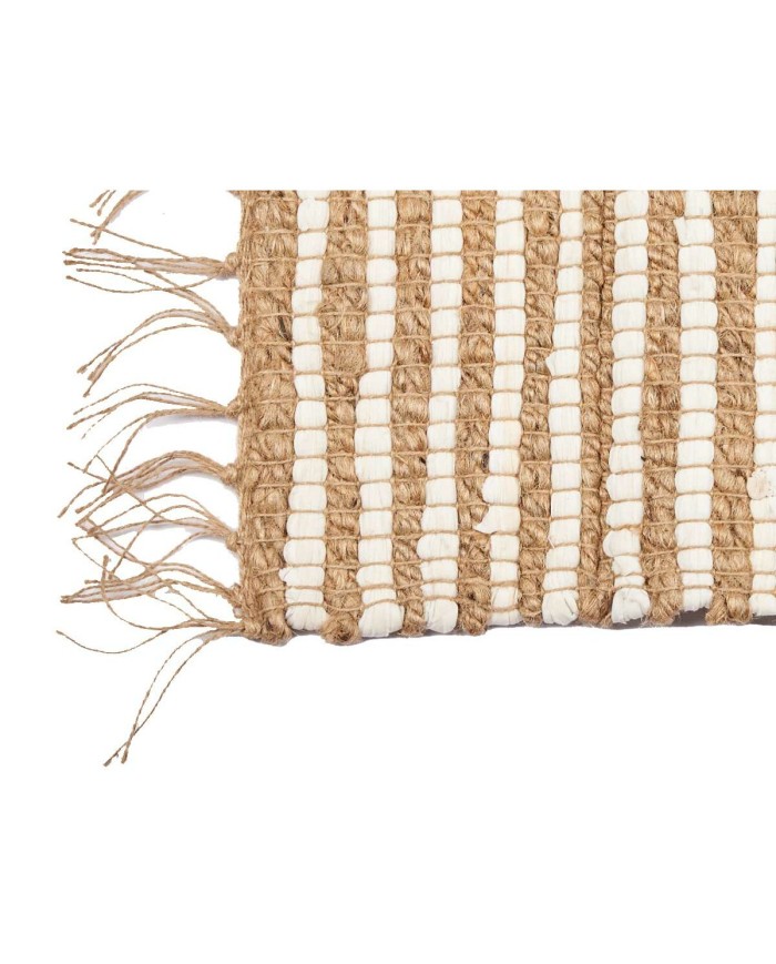 Tappeto Bianco Naturale Righe 60 x 1 x 90 cm (12 Unità)