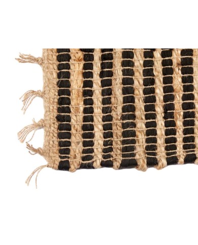 Tappeto Nero Naturale Righe 60 x 1 x 90 cm (12 Unità) Tappeto Nero Naturale Righe 60 x 1 x 90 cm (12 Unità)