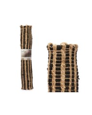 Tappeto Nero Naturale Righe 60 x 1 x 90 cm (12 Unità)