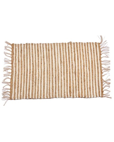 Tappeto Bianco Naturale Righe 60 x 1 x 90 cm (12 Unità) Tappeto Bianco Naturale Righe 60 x 1 x 90 cm (12 Unità)