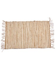 Tappeto Bianco Naturale Righe 60 x 1 x 90 cm (12 Unità)