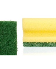 Set di spugne Giallo Verde Poliuretano Fibra abrasiva 4 Pezzi (11 Unità)