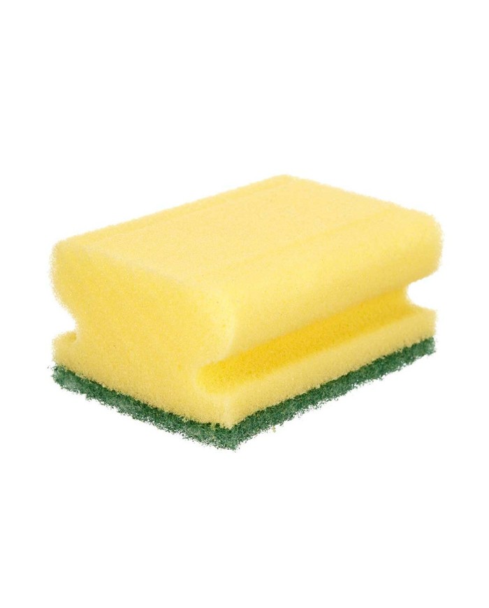Set di spugne Giallo Verde Poliuretano Fibra abrasiva 4 Pezzi (11 Unità)