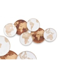 Decorazione da Parete Bianco Marrone Legno di mango Mappamondo 102 x 55 x 5 cm Decorazione da Parete Bianco Marrone Legno di mango Mappamondo 102 x 55 x 5 cm