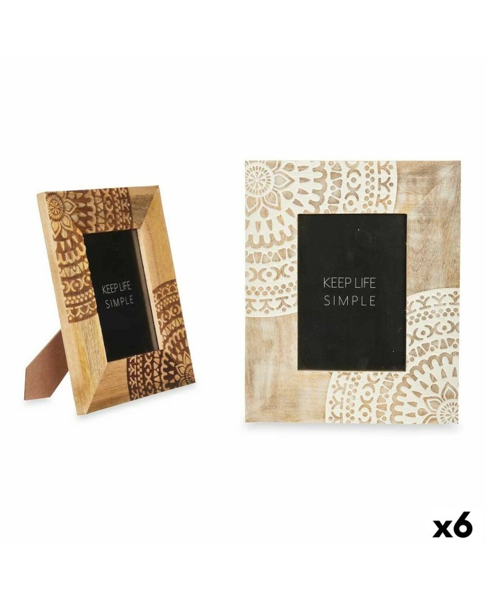 Cornice Portafoto Bianco Marrone Legno di mango Mandala 22,3 x 28 x 1,5 cm (6 Unità) Cornice Portafoto Bianco Marrone Legno di mango Mandala 22,3 x 28 x 1,5 cm (6 Unità)