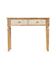 Ingresso con 2 Cassetti Gift Decor 34 Bianco Marrone 98 x 77 x 42 cm Curva Ingresso con 2 Cassetti Gift Decor 34 Bianco Marrone 98 x 77 x 42 cm Curva