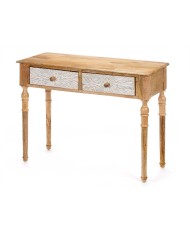 Ingresso con 2 Cassetti Gift Decor 35 Bianco Marrone 98 x 77 x 42 cm Righe