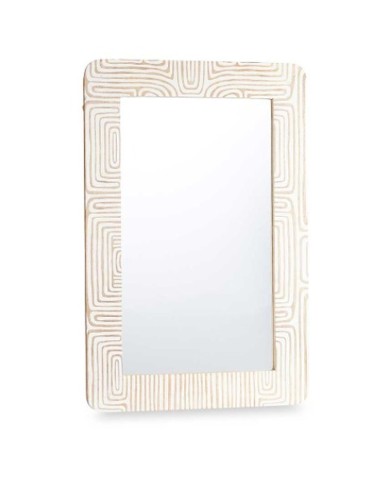 Specchio da parete 37 Bianco Marrone 90 x 60 x 2 cm Rettangolare Specchio da parete 37 Bianco Marrone 90 x 60 x 2 cm Rettangolare