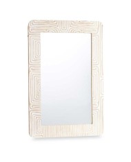 Specchio da parete 38 Bianco Marrone Righe 90 x 60 x 2 cm Rettangolare Specchio da parete 38 Bianco Marrone Righe 90 x 60 x 2 cm Rettangolare