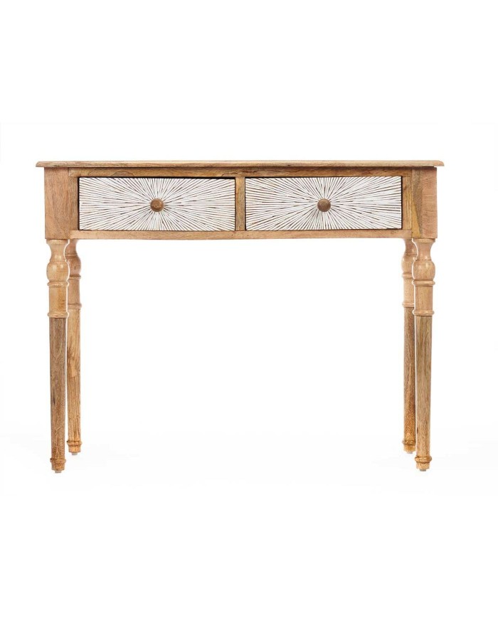 Ingresso con 2 Cassetti Gift Decor 35 Bianco Marrone 98 x 77 x 42 cm Righe